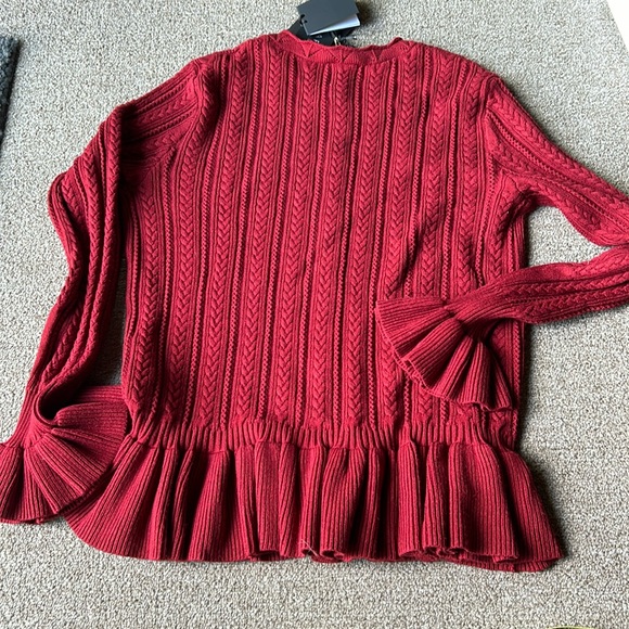 Carlisle Beauty Burgundy Cardigan Sweater set with Shell - Picture 7 of 16